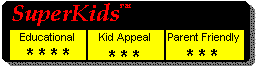 Educational Value = 4/5, Kid Appeal = 3/5, Ease of use = 3/5
